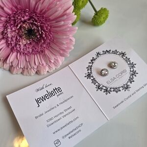 Silver Crystal Stud Earrings